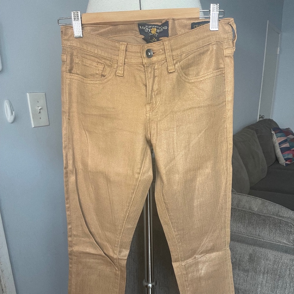 Lucky Brand Gold Charlie Skinny Jeans 2/26